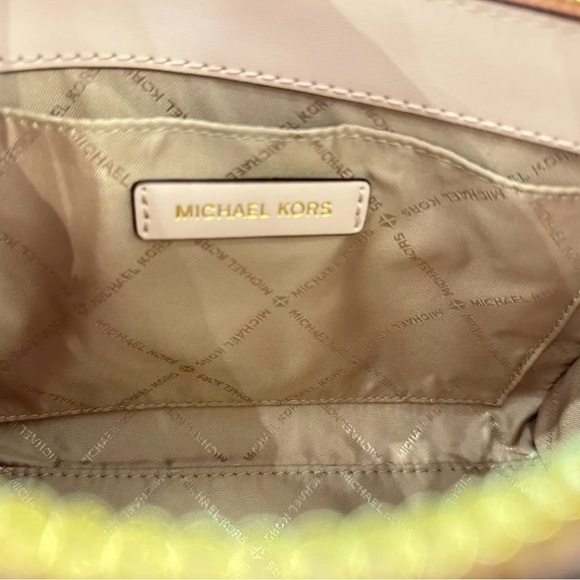 MICHAEL KORS  SHEILA SMALL CENTER ZIP SATCHEL CROSSBODY BAG MK ROSE GOLD/WHITE - Picture 10 of 10